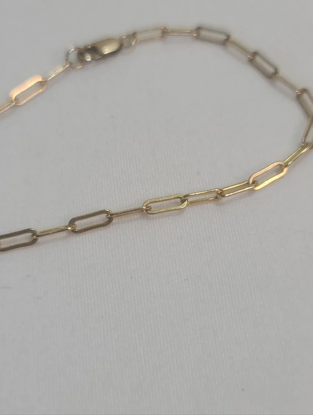 14k /20 Gold Filled Paperclip Chain Bracelet 7in.